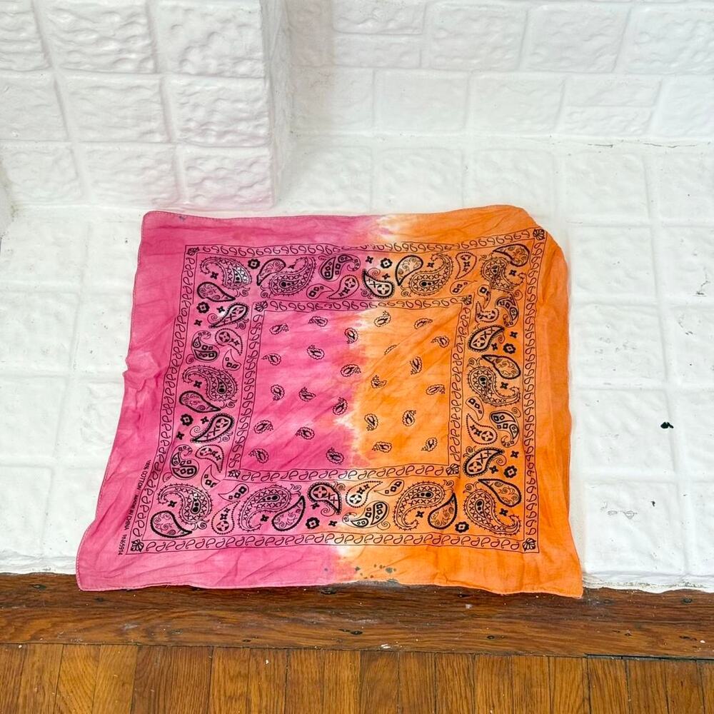 ✿ hand dyed sunset bandana ✿